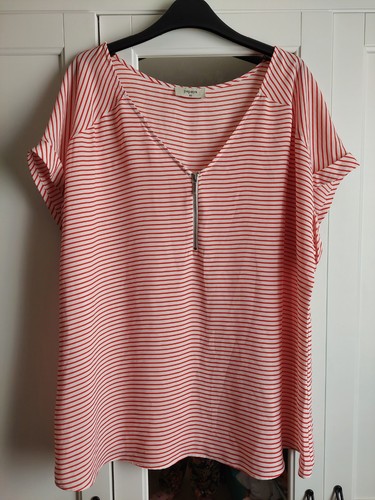 Ladies red and - and, stripe