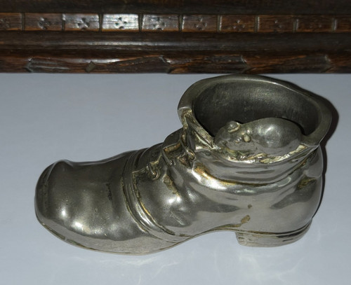 Vintage brass boot - boot, mouse