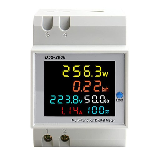 100a din rail wattmeter - rail, lcd