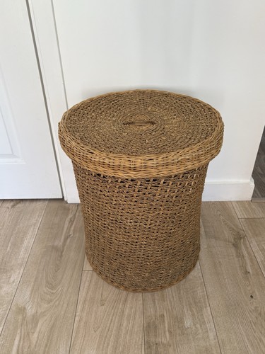 Vintage wicker laundry basket - wicker,