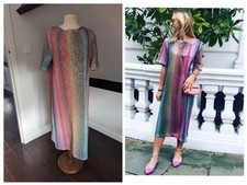 ZARA Rainbow Sequin Midi T Shirt Dress Blogger Fave! Large, 2488/014
