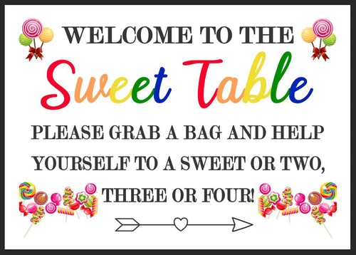 Sweet table candy metal - , sign