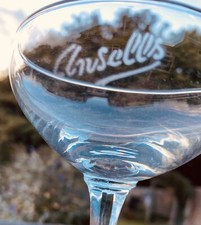 2 Champagne ansells glass Cocktail Kitsch Coupe Martini Mid Mod Vtg NO