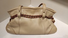Lazy Bags Genuine Leather Beige Handbag