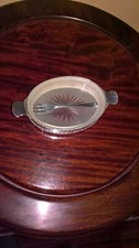 antique rare solid silver pickle dish and fork chester hallmarks