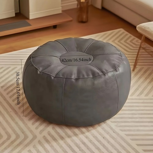 Unstuffed leather round - unstuffed,