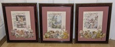 3x VINTAGE 1998 FRAMED CICELY MARY BARKER FLOWER FAIRY PICTURES WITH DECOUPAGE
