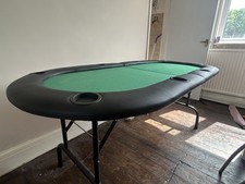 Free Standing Poker  Table, Felt Top And Missing One Drinks Holder