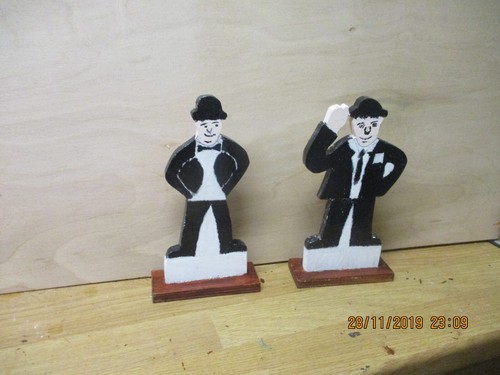 Laurel hardy painted wooden - laurel,