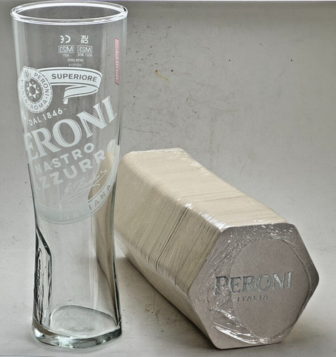 Peroni lager pint glass - +, pack