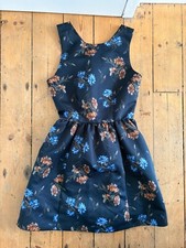 Zara Navy Blue Floral Ribbed