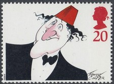 Tommy Cooper Caricature by Gerald Scarfe illustrated on 1998  mint GB stamp