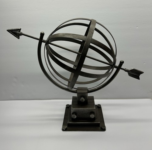 Iron garden armillary sundial - iron,