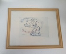 Framed Disney Mickey Mouse Golf Sketch Print Swoosh Animation Art