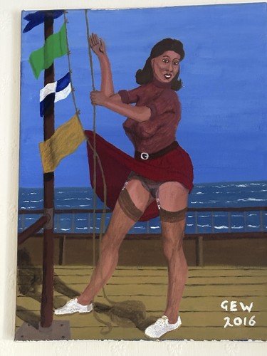 Original naive pin painting - original,
