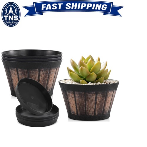 Inch brown barrel planters - inch,
