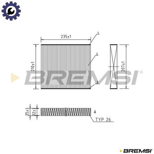 Filter cabin air fc0068a - filter, for