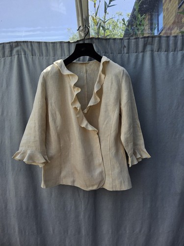 Basler beige linen - beige, ruffle