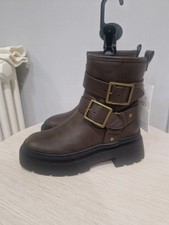 Marks And Spencers Girls Chunky Boots, Biker Boots Size 1 Boho Style