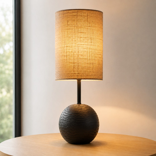 Black cannon table lamp - black,
