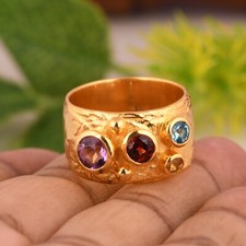 Wide band multi stone studded - multi,