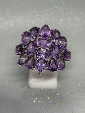 BRAND NEW 'THE DIVA' AMETHYST STERLING SILVER RING 10.20CTWITH COA