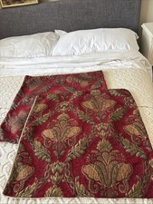 2X Paoletti Shiraz Large Red, Gold Embroidered  Cushion Cover 23” X23” 56 X 56cm