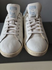 Vintage Men Adidas Stan Smith Shoes  Off White Core White Blue UK 9