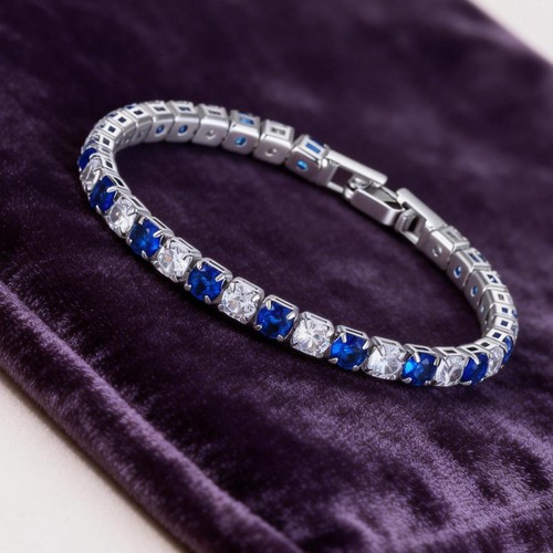 Silver plated blue lab - silver,