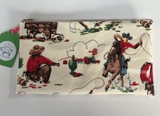 Cath Kidston Cowboy Pencil Case Oilcloth PVC Zipped Handmade Rare 
