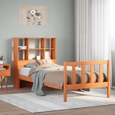 Bookcase Bed Solid Pinewood