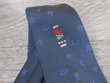 RFU 1980 Rugby Football Union England Red Rose Logo Tie by Dave Mackay