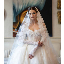 Bridal veil mantilla lace edge
