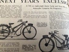EXCELSIOR AUTOBYK UNIVERSAL 1947 MOTORCYCLE MAGAZINE ARTICLE