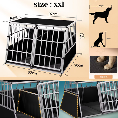 Dog car boot crate aluminium - car,