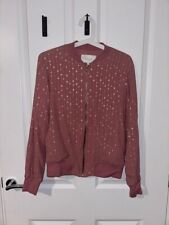 tk maxx pink bomber jacket with silver glitters size small worn once