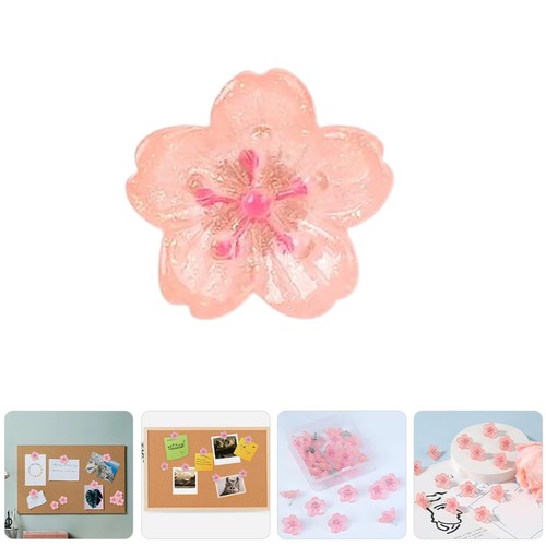 Pink floral push pins 20pcs - pink,