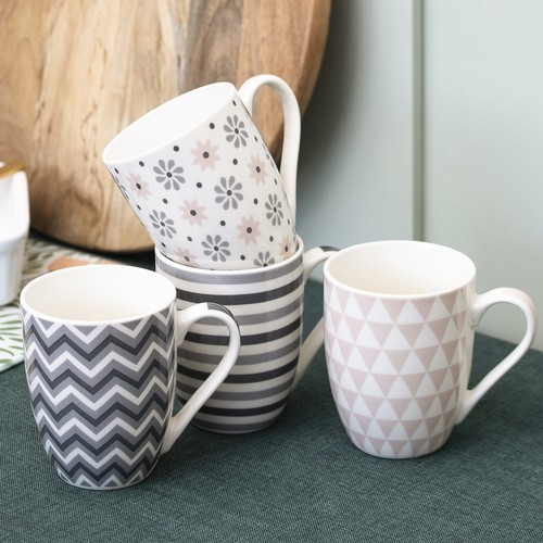Set art deco mugs 350ml - 4,