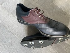 Hi Tec Golf Shoes 9 Black &  Leather Spikes Brogues shoes.