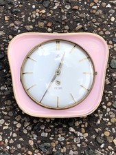 Rare Pink Art Deco ‘Peter’ 1930's German Mechanical Wall Clock with Key.