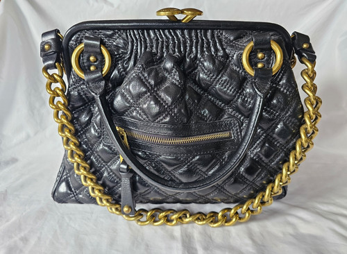 Classic black quilted marc - a,