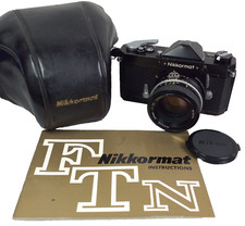 NIKON NIKKORMAT FTN BLACK 35MM SLR CAMERA  NIKON NIKKOR 50mm F1.8 Lens CASE