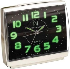 Easylife Set of 2 Easy-to-Read Silent Glow-in-the-Dark Alarm Clocks, Silent