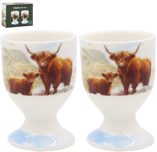 Highland cow egg cups mother - -,