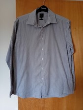 Taylor &Wright Grey Striped Shirt Size 16" Regular Fit