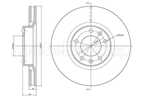 Brake disc vented 0295 - 2x,