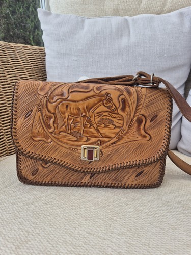 Vintage 1970s tooled leather - vintage,