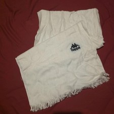 Vintage Kappa White Cream Scarf Fringe Tassel Ends Retro Y2K Sportswear