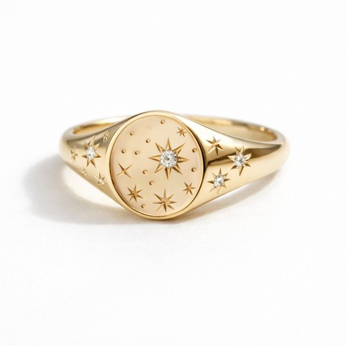 Moissanite celestial signet - celestial,