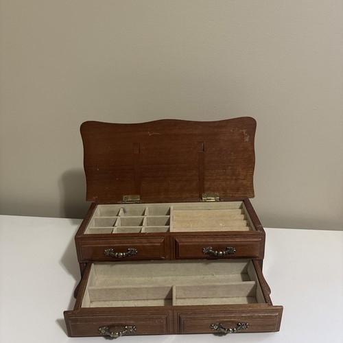 Vtg oak jewelry box drawer - jewelry,